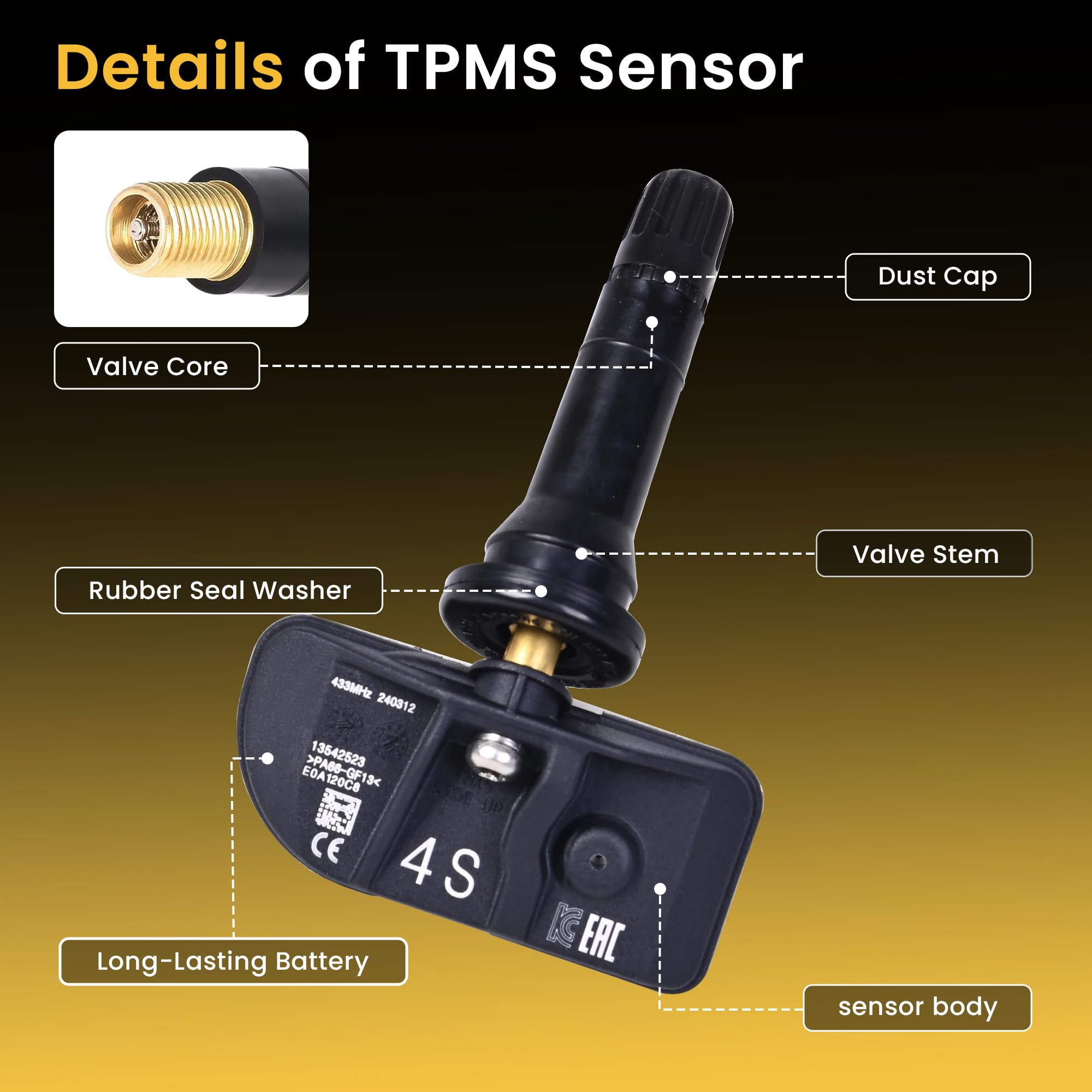 Amazon.com: TPMS Tire Pressure Sensors 433MHz TPMS Sensor